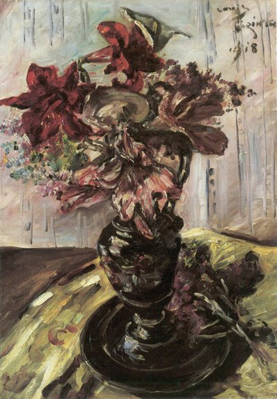 Stilleben med blomster med Kallan af Lovis Corinth